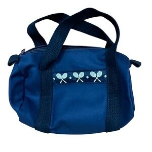 Serious Stitching Navy Blue and White Mini Duffle Tennis Bag NEW